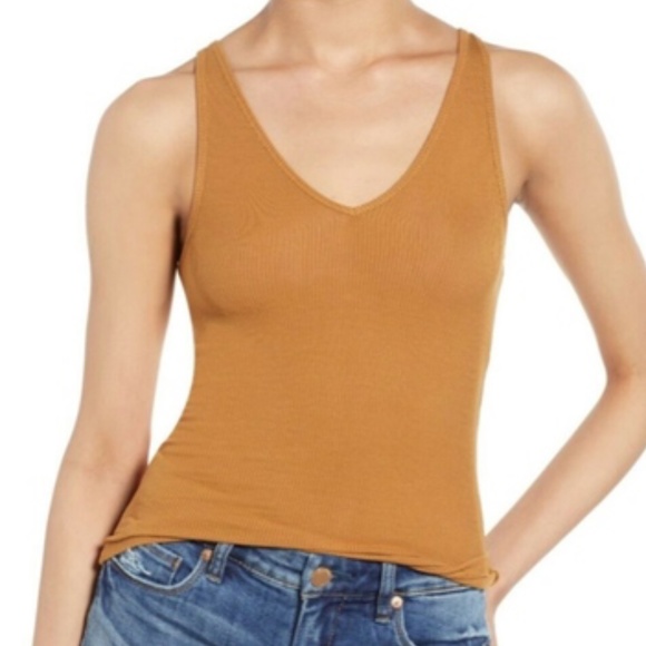 bp Tops - NWT BP Brown Cattail The Perfect Tank V-Neck M